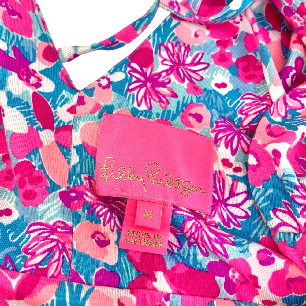 Lilly Pulitzer Faye Pink Floral Tiered Ruffle Dress - Picture 4 of 6